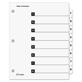 Cardinal 60833 11 in. x 8.5 in. 1-8, 8-Tab, QuickStep OneStep Printable Table of Contents and Dividers - White (24/Box) image number 1