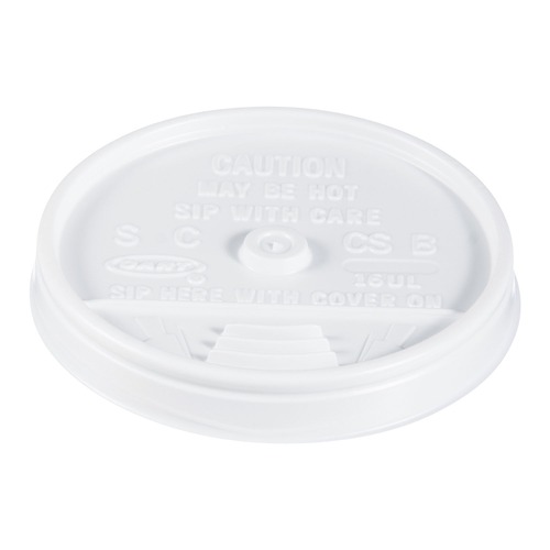 Just Launched | Dart 16UL Plastic Lids, for 16oz Hot/Cold Foam Cups, Sip-Thru Lid, White (1000/Carton) image number 0