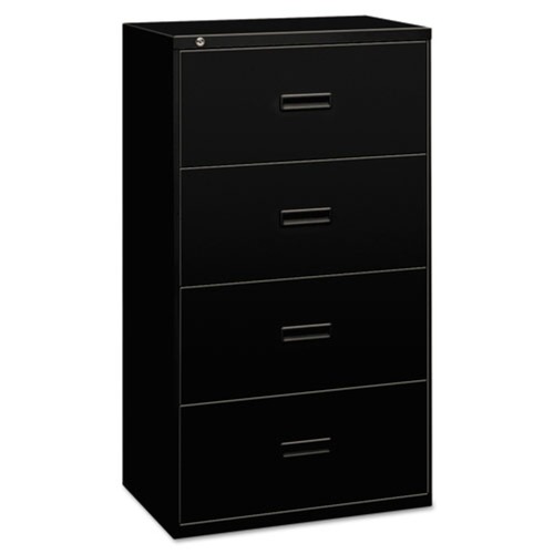 HON H434.L.P 400 Series 30 in. x 18 in. x 52.5 in. 4 File Drawers, Lateral File - Black image number 0