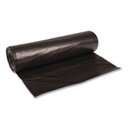 Boardwalk BWK522 43 in. x 47 in. 56 Gallon Low-Density 1.6 mil Repro Can Liners - Black (100/Carton) image number 0