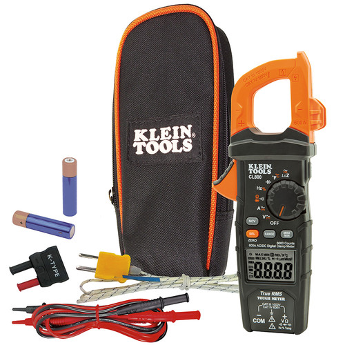 Clamp Meters | Klein Tools CL800 Digital AC TRMS Low Impedance Cordless Auto-Range Clamp Meter Kit image number 0