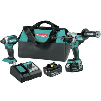 Makita XT291T 18V LXT Brushless Lithium-Ion 1/2 in. Cordless Hammer Drill Driver and Impact Driver Combo Kit with 2 Batteries (5 Ah)