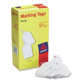 Avery 12201 Medium-Weight 2-3/4 in. x 1-11/16 in. Marking Tags - White (1000-Piece/Box)