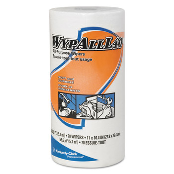 WypAll 5027 10-2/5 in. x 11 in. L40 Towels -Small, White (24-Rolls/Carton)