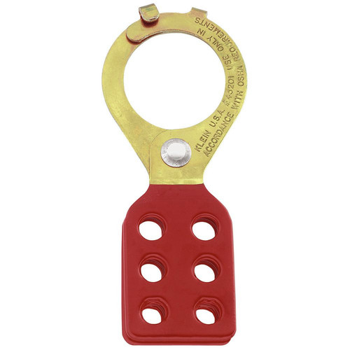 Save an extra 15% off Klein Tools! | Klein Tools 45201 6 Hole 1-1/2 in. Hasp Interlocking Tabs Lockouts - Red image number 0