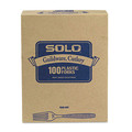 New Arrivals | SOLO GBX5FK-0019 Sweetheart Guildware Polystyrene Forks - Champagne (10 Boxes/Carton, 100/Box) image number 1