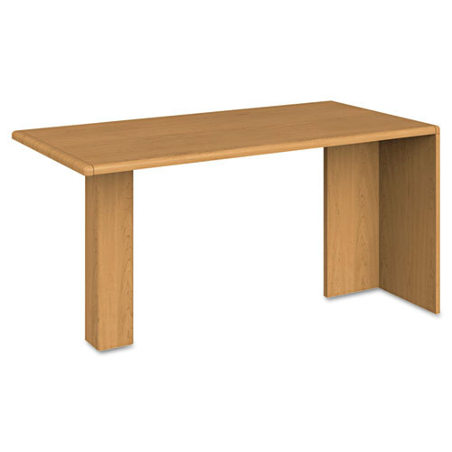 Office Desks & Workstations | HON H10726.CC 10700 Series Wood Support Column 60 in. x 30 in. x 29.5 in. Peninsula with End Panel - Harvest image number 0