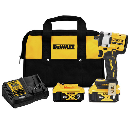 Dewalt DCF921P2 ATOMIC 20V MAX Brushless Lithium-Ion 1/2 in. Cordless Impact Wrench with Hog Ring Anvil Kit with 2 Batteries (5 Ah) image number 0