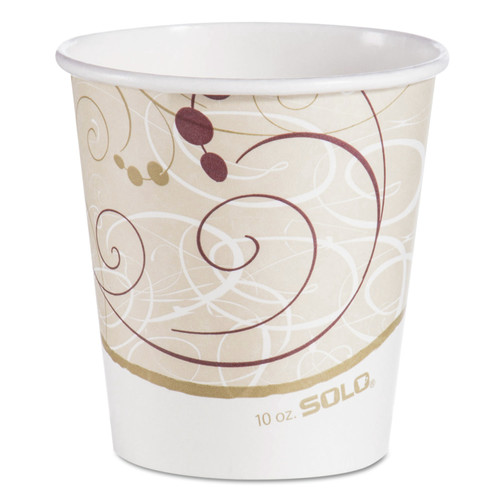 Dart 510SM Solo Symphony 10 oz. Paper Hot Cups - White/Beige/Red (1000/Carton) image number 0