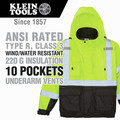 Jackets | Klein Tools 60501 High-Visibility Winter Bomber Jacket - XXL image number 1