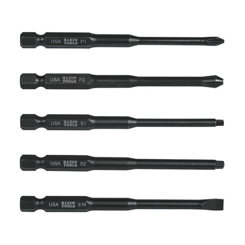 Klein Tools 32234 3-1/2 in. Assorted Bits, Power Driver Set (5-Piece) image number 0