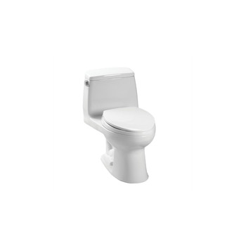 PLUMBING AND DRAIN CLEANING | TOTO MS854114ELG#01 Eco Ultramax Elongated 1-Piece Floor Mount Toilet with SanaGloss - ADA Height (Cotton White)