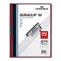  | Durable 220331 DuraClip 30 Sheet Capacity Letter Size Vinyl Report Cover - Maroon/Clear (25-Piece/Box) image number 0