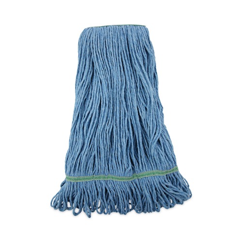 Mops | Boardwalk BWK502BLNB Cotton/Synthetic Super Loop Wet Mop Head - Medium, Blue image number 0