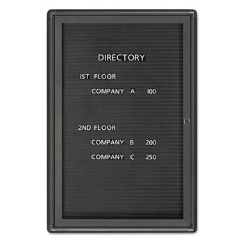 PRODUCTS | Quartet 2963LM Enclosed 1 Door Radius Design 24 in. x 36 in. Magnetic Letter Directory - Black/Graphite