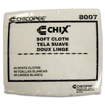Chix 8007 13 in. x 15 in. Soft Cloths - Medium, White (40-Piece/Bag, 30 Bags/Carton)
