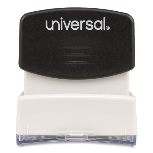 New Arrivals | Universal UNV10056 Pre-Inked 1-Color 'FOR DEPOSIT ONLY' Message Stamp - Blue image number 0