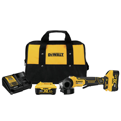Dewalt DCG413R2 20V MAX XR Brushless Lithium-Ion 4-1/2 in. Cordless Paddle Switch Small Angle Grinder with Kickback Brake Kit with (2) 6 Ah Batteries image number 0
