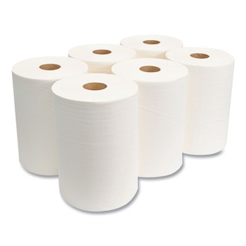 Morcon Paper M610 10 in. x 500 ft., 1-Ply, 10 in. TAD Roll Towels - White (6 Rolls/Carton)