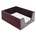 Desktop Organizers | Carver CW08213 10.13 in. x 12.63 in. x 5 in. 1 Section, Double-Deep Hardwood Stackable Desk Trays - Letter, Mahogany image number 2