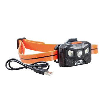 HEADLAMPS | Klein Tools 56034 Rechargeable 200 Lumen Auto Off Cordless LED Headlamp with Strap