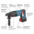 Bosch GBH18V-26DK24 Bulldog 18V EC Brushless Lithium-Ion 1 in. Cordless SDS-plus Rotary Hammer Kit with 2 Batteries (8 Ah) image number 3