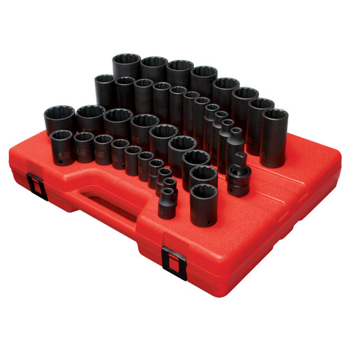 Sunex 2698 39-Piece 1/2 in. Drive 12-Point SAE Master Impact Socket Set image number 0