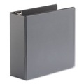 Universal UNV30753 11 in. x 8.5 in., 4 in. Capacity, 3 Rings, Deluxe Easy-to-Open D-Ring View Binder - Black image number 0