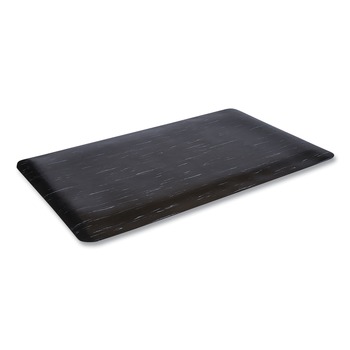 Crown CU 3672BK Cushion-Step Surface Mat, 36 x 72, Marbleized Rubber, Black