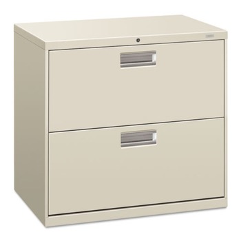 HON H672.L.Q Brigade 600 Series 30 in. x 18 in. x 28 in. 2 Drawer Lateral File Cabinet - Light Gray