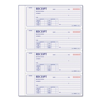 Rediform 8L816 Receipt Book, 7 X 2 3/4, Carbonless Duplicate, 400 Sets/book