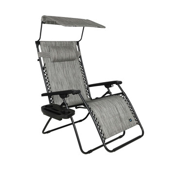Bliss Hammock GFC-456XWPF Bliss Hammock GFC-456XWPF 360 lbs. Capacity 32 in. Zero Gravity Chair with Adjustable Sun-Shade - Platinum Fern