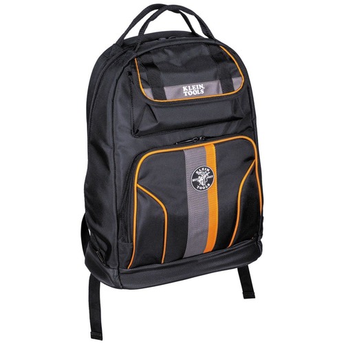 Klein Tools 55475 Tradesman Pro 17.5 in. 35-Pocket Tool Bag Backpack - Black/Orange image number 0
