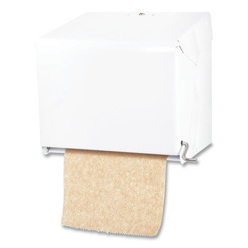 San Jamar T800WH 11 in. x 8.5 in. x 10.5 in. Crank Roll Towel Dispenser - White