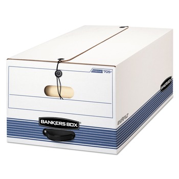 PRODUCTS | Bankers Box 0070503 STOR/FILE Medium-Duty 15.25 in. x 19.75 in. x 10.75 in. Legal File Storage Boxes - White/Blue (4/Carton)