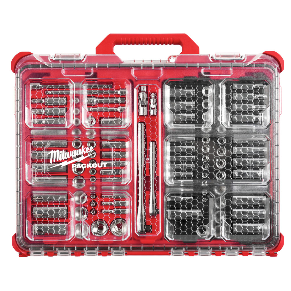 Milwaukee 48-22-9486 106-Piece 1-4 in. and 3-8 in. SAE and Metric Ratchet and Socket Set with
