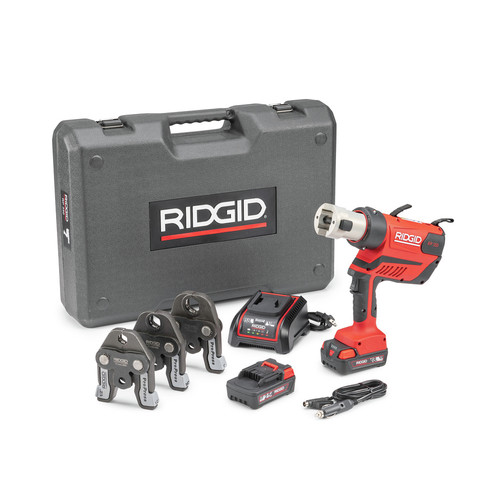 Copper Press Tools | Ridgid 70138 RP 350 Cordless Press Tool Kit with Battery and 1/2 in. - 1 in. MegaPress Jaws image number 0