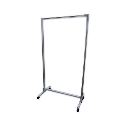 Ghent CMD7438-A 38.5 in. x 23.75 in. x 74.19 in. Aluminum Acrylic Mobile Divider - Clear image number 0