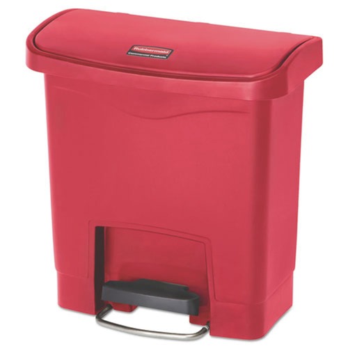 Waste Cans | Rubbermaid Commercial 1883563 Slim Jim 4-Gallon Front Step Style Resin Step-On Container - Red image number 0