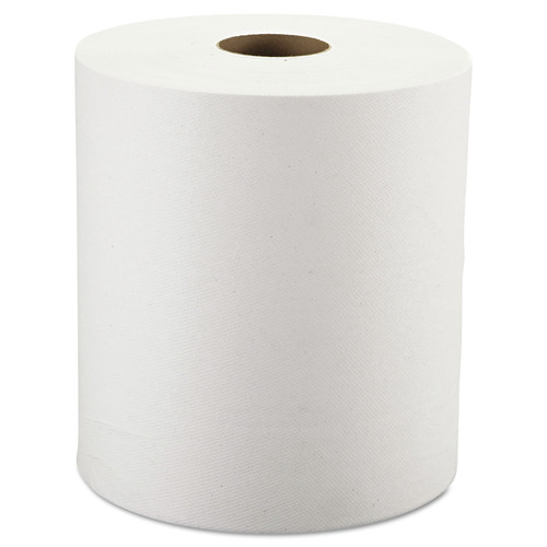 Paper Towels and Napkins | Windsoft WIN12906 8 in. x 800 ft. Hardwound Roll Towels - White (6 Rolls/Carton) image number 0