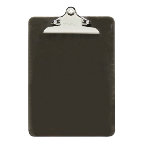 Universal UNV40306 9 in. x 12.5 in. Plastic Clipboard with 1 in. High Capacity Clip - Translucent Black image number 0