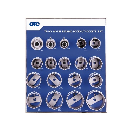 Socket Sets | OTC Tools & Equipment 9851 8-Point Wheel Bearing Locknut Sockets with Tool Board image number 0
