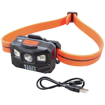 HEADLAMPS | Klein Tools 56064 3.7V Lithium-Ion 400 Lumens Cordless Rechargeable Headlamp with Silicone Strap