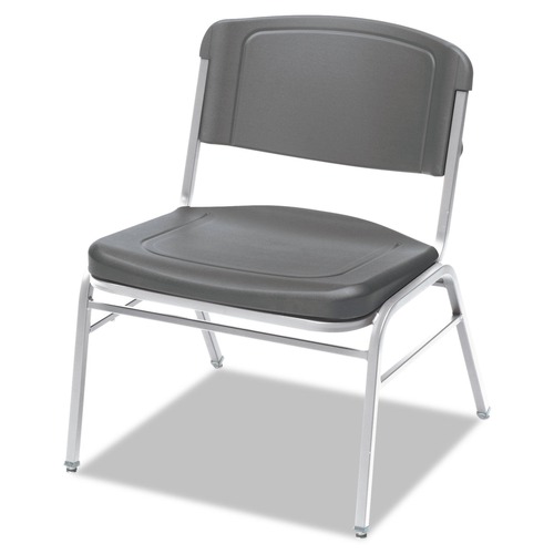 Iceberg 64127 Rough n Ready, Supports Up to 500 lbs., Wide-Format Big and Tall Stack Chairs - Charcoal/Silver (36-Piece/Pack) image number 0