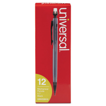 Universal UNV22010 0.7 mm, HB (#2.5), Mechanical Pencil - Black Lead, Smoke Barrel (1-Dozen)