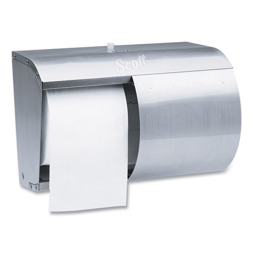 Scott 09606 7 1/10 in. x 10 1/10 in. x 6 2/5 in. Pro Coreless SRB Stainless Steel Tissue Dispenser image number 0