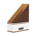 Bankers Box 07223 4 in. x 9 in. x 11.75 in. Corrugated Cardboard Magazine File - Wood Grain (12/Carton) image number 0
