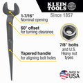 Klein Tools 3213 1-7/16 in. Spud Wrench for Heavy Nut image number 3