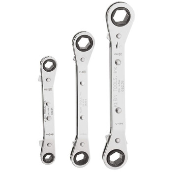Klein Tools 68244 3-Piece Reversible Ratcheting Offset Box Wrench Set