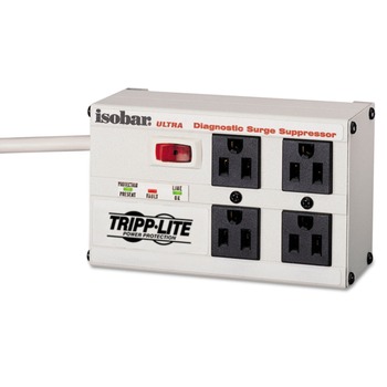 Tripp Lite IBAR4-6D Isobar Surge Protector, 4 Outlets, 6 Ft Cord, 3330 Joules, Metal Housing